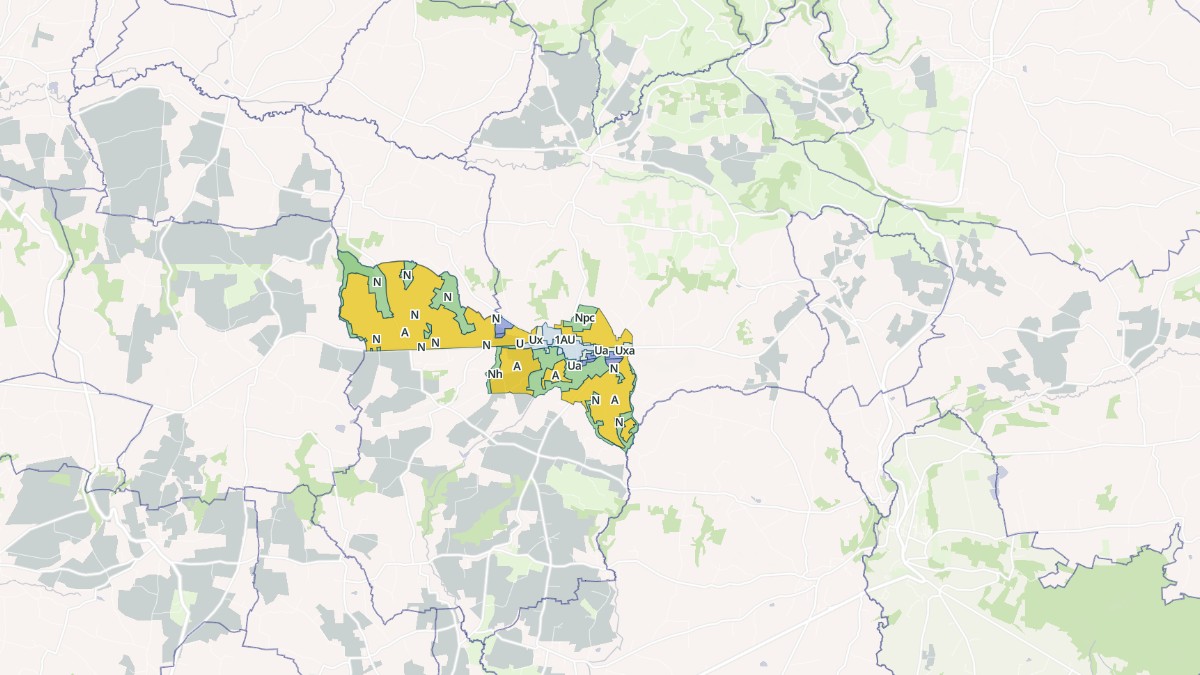 Aperçu cartographique de Juvigny les Vallées, centré sur la commune