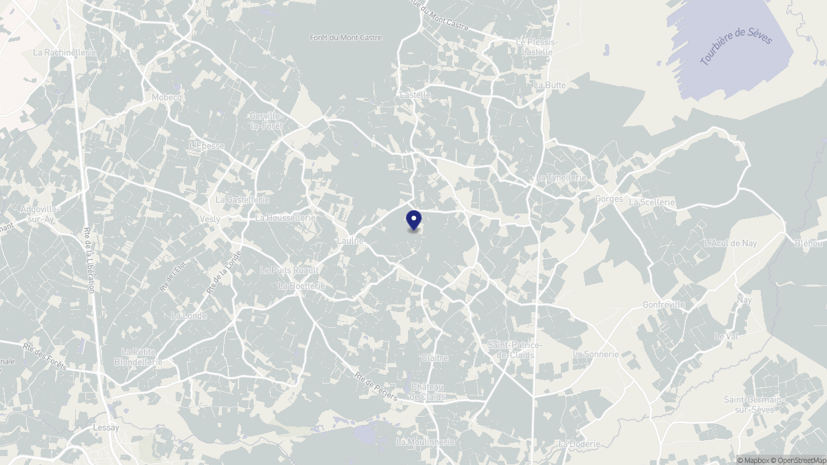 Aperçu cartographique de Laulne, centré sur la commune