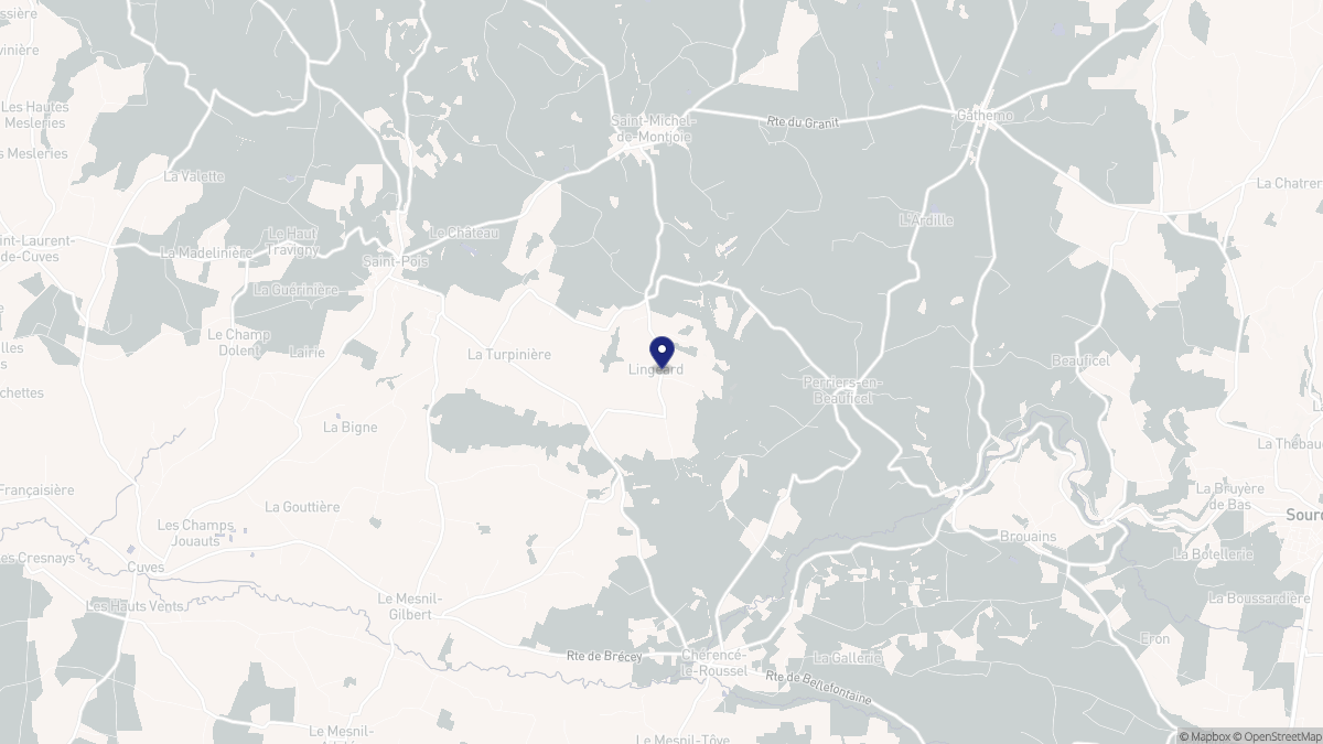 Aperçu cartographique de Lingeard, centré sur la commune
