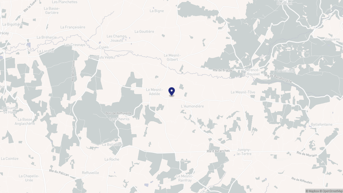 Aperçu cartographique de Le Mesnil-Adelée, centré sur la commune