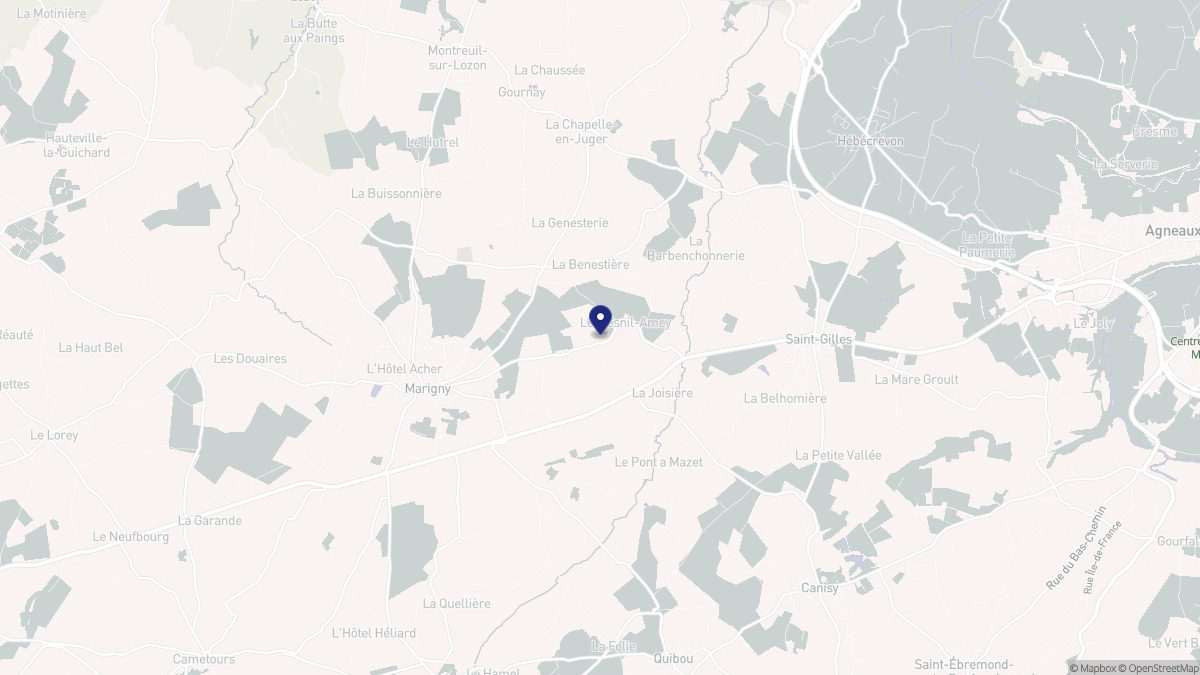 Aperçu cartographique de Le Mesnil-Amey, centré sur la commune