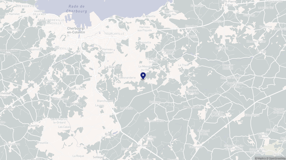 Aperçu cartographique de Le Mesnil-au-Val, centré sur la commune