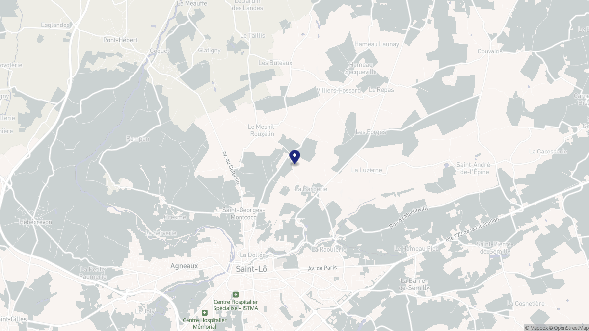 Aperçu cartographique de Le Mesnil-Rouxelin, centré sur la commune