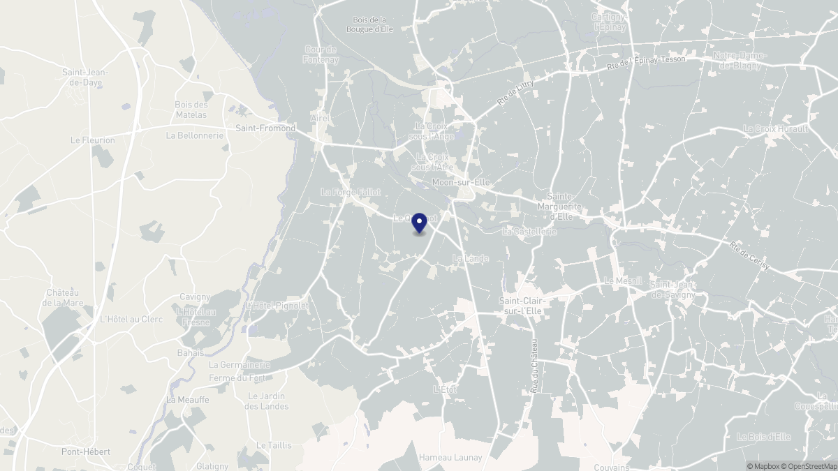 Aperçu cartographique de Moon-sur-Elle, centré sur la commune