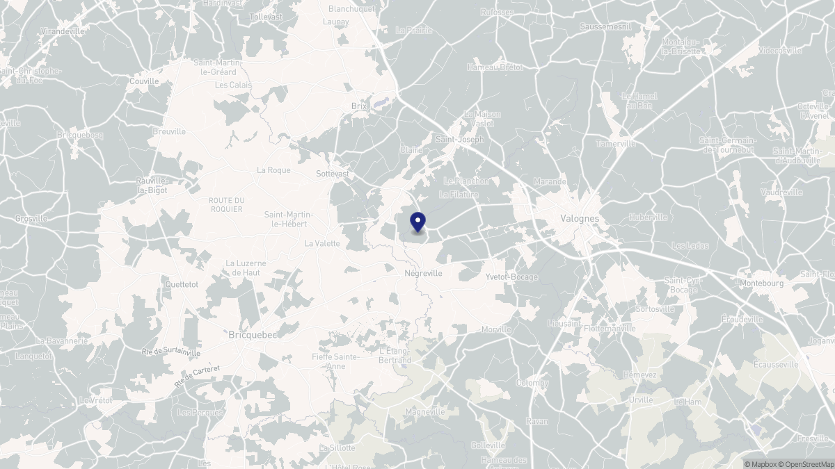 Aperçu cartographique de Négreville, centré sur la commune