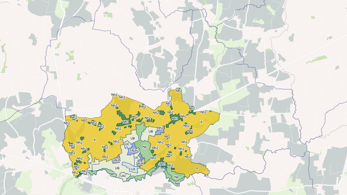 Aperçu cartographique de Grandparigny, centré sur la commune