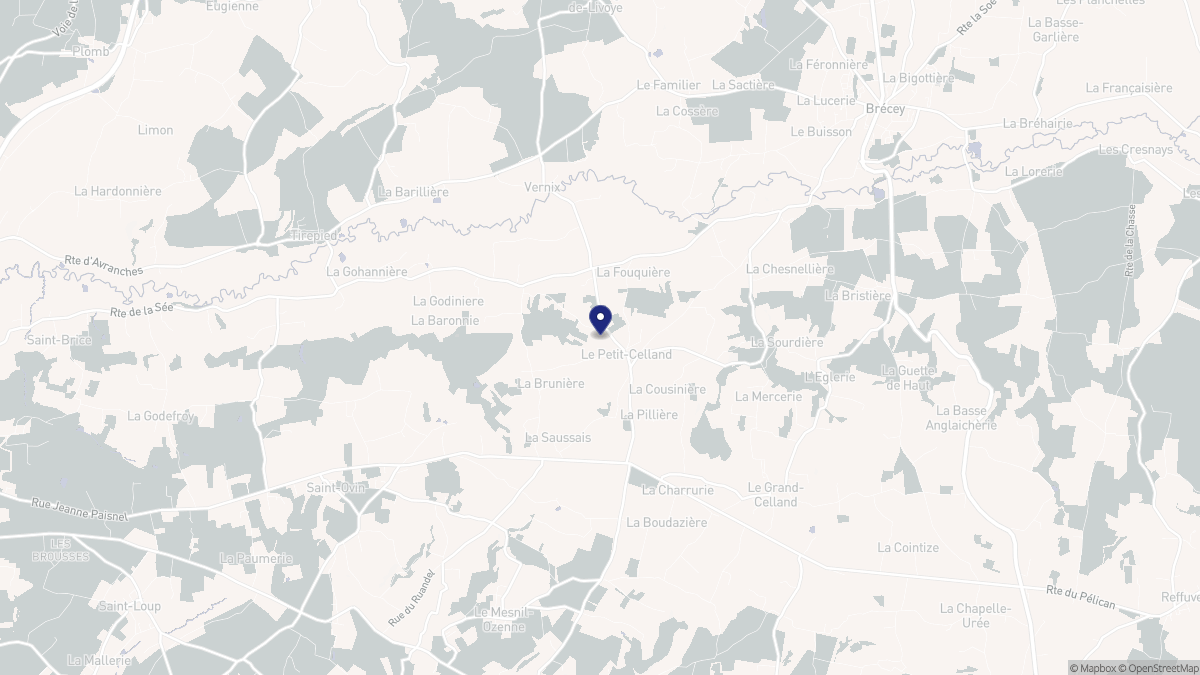 Aperçu cartographique de Le Petit-Celland, centré sur la commune