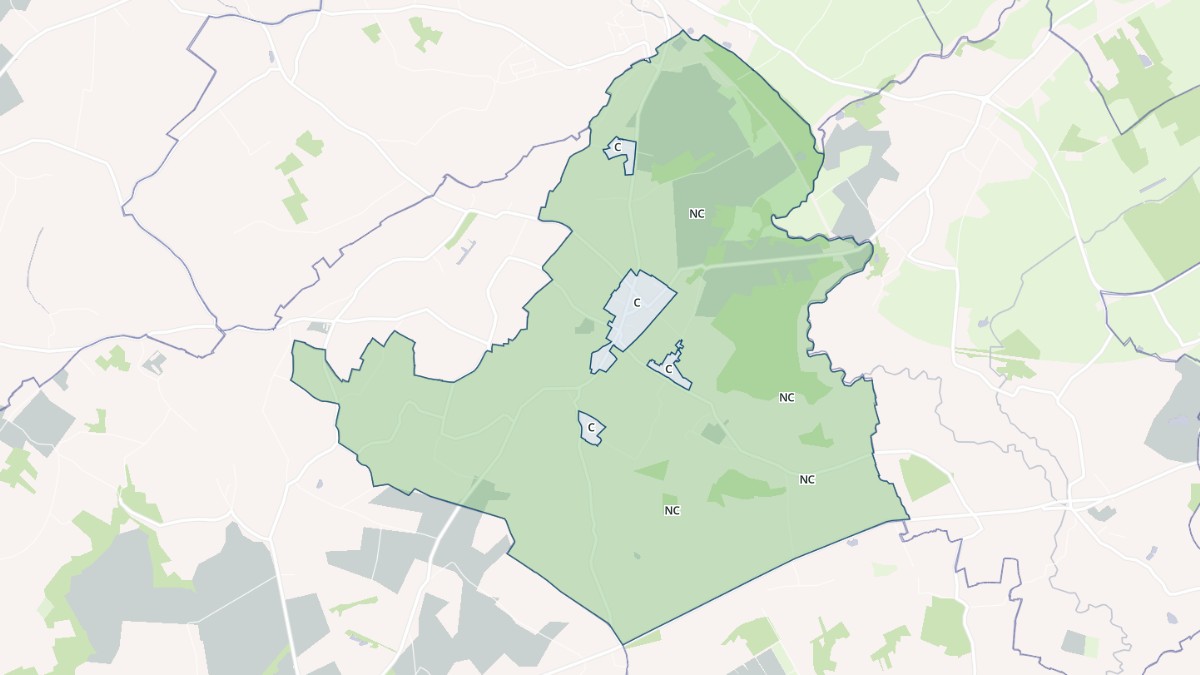 Aperçu cartographique de Rocheville, centré sur la commune