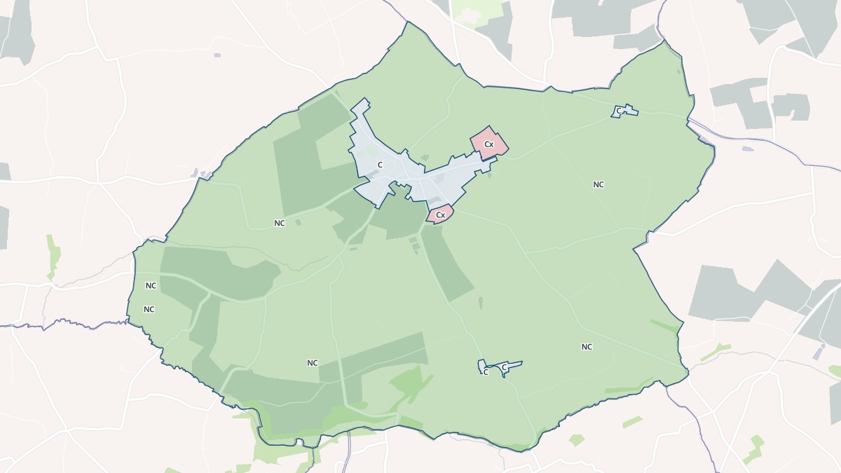 Aperçu cartographique de Roncey, centré sur la commune