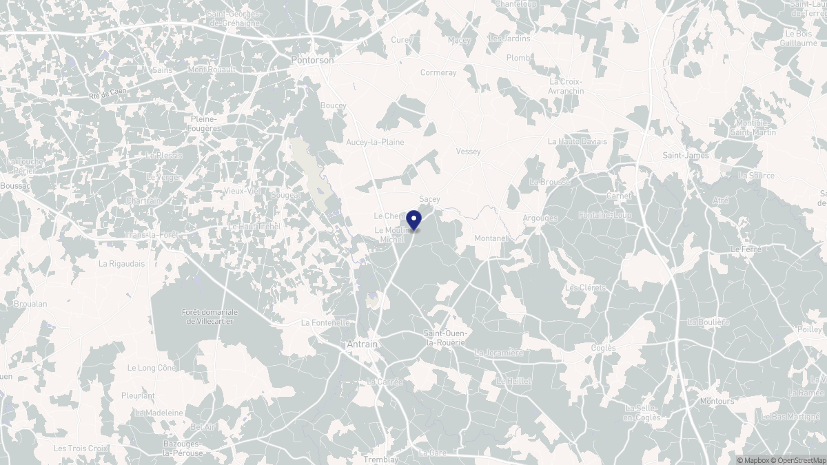 Aperçu cartographique de Sacey, centré sur la commune