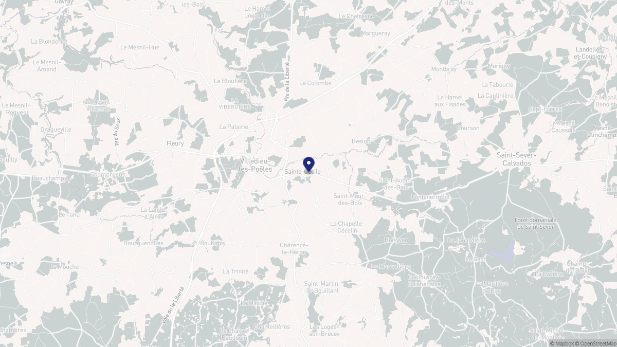 Aperçu cartographique de Sainte-Cécile, centré sur la commune