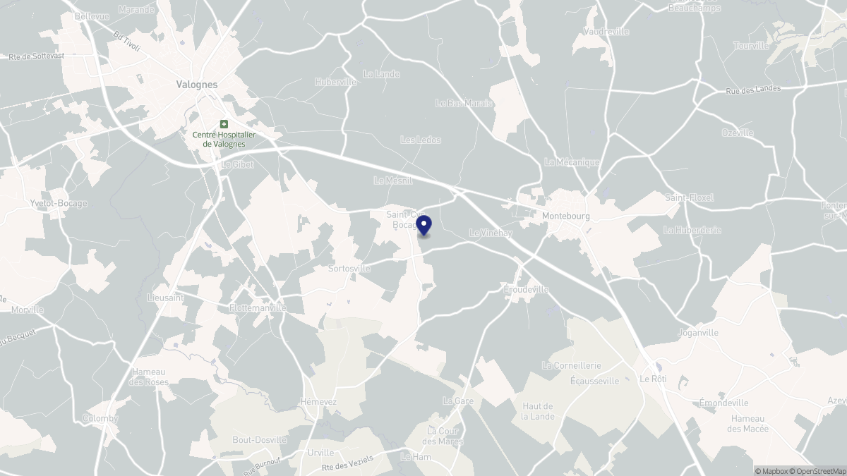 Aperçu cartographique de Saint-Cyr-Bocage, centré sur la commune