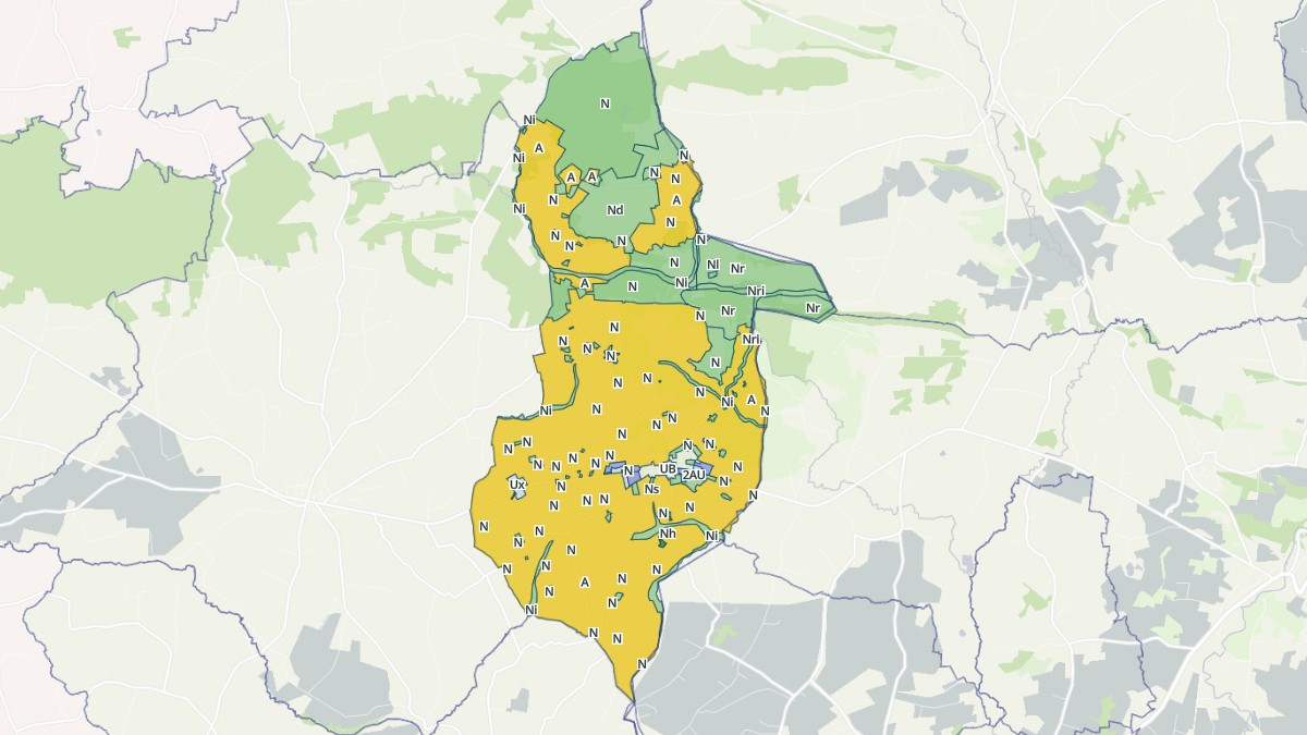 Aperçu cartographique de Saint-Georges-de-Rouelley, centré sur la commune