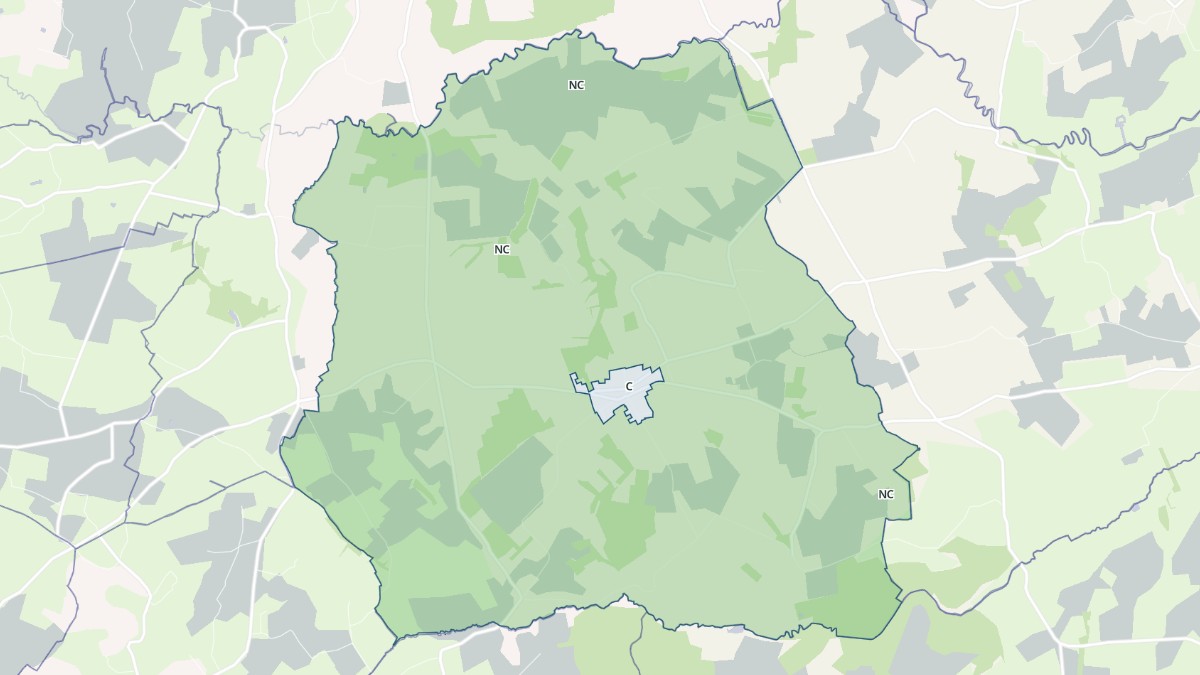 Aperçu cartographique de Saint-Jacques-de-Néhou, centré sur la commune
