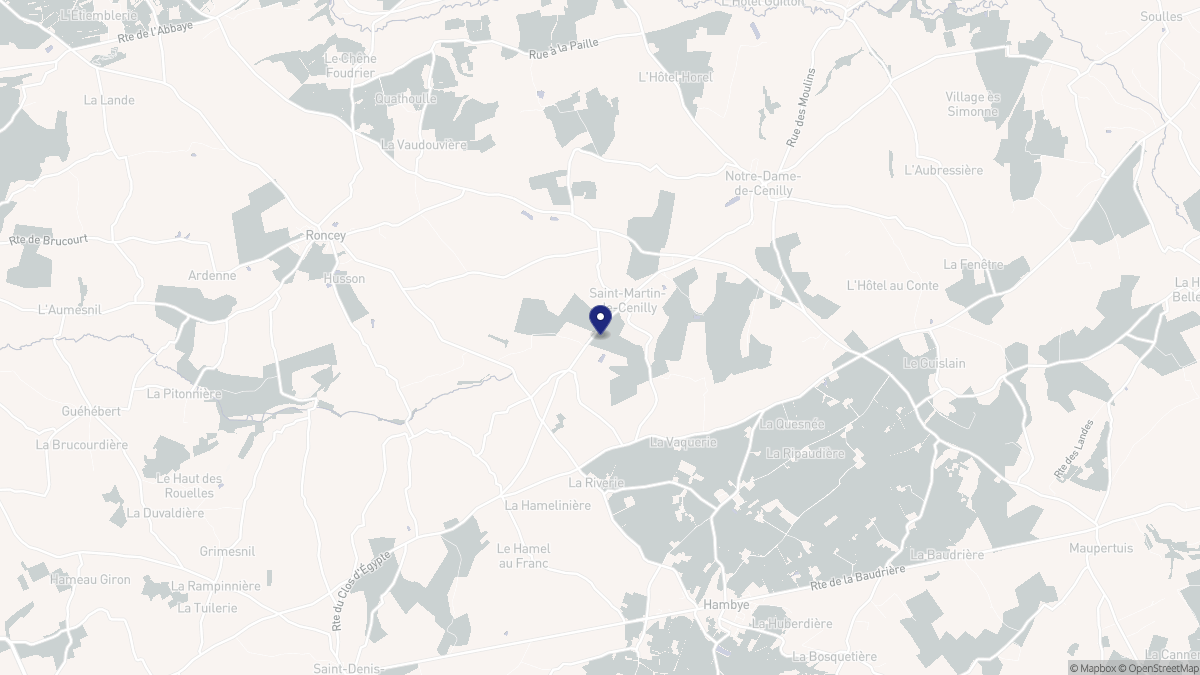 Aperçu cartographique de Saint-Martin-de-Cenilly, centré sur la commune