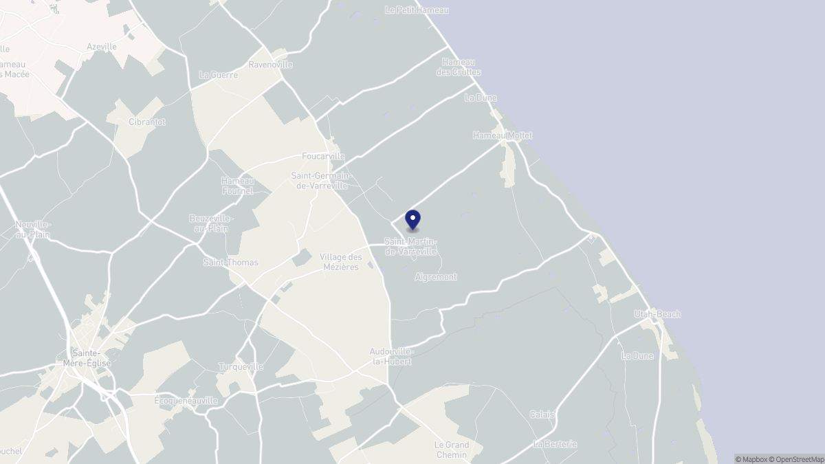 Aperçu cartographique de Saint-Martin-de-Varreville, centré sur la commune