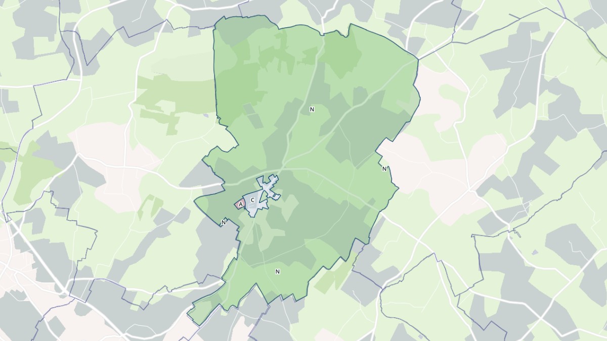 Aperçu cartographique de Saint-Maurice-en-Cotentin, centré sur la commune