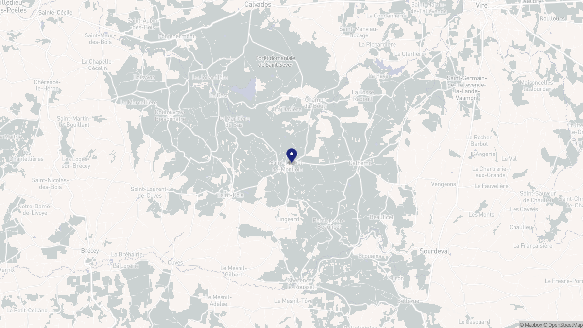 Aperçu cartographique de Saint-Michel-de-Montjoie, centré sur la commune