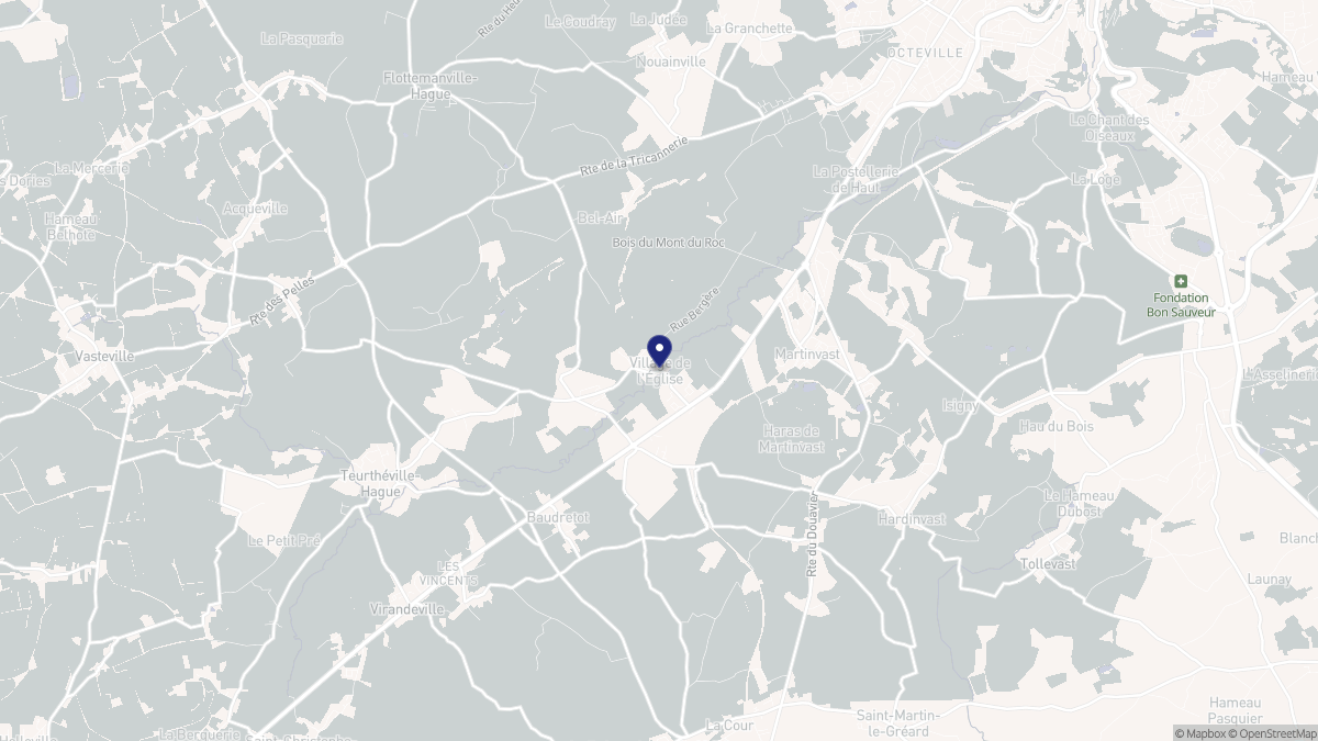 Aperçu cartographique de Sideville, centré sur la commune