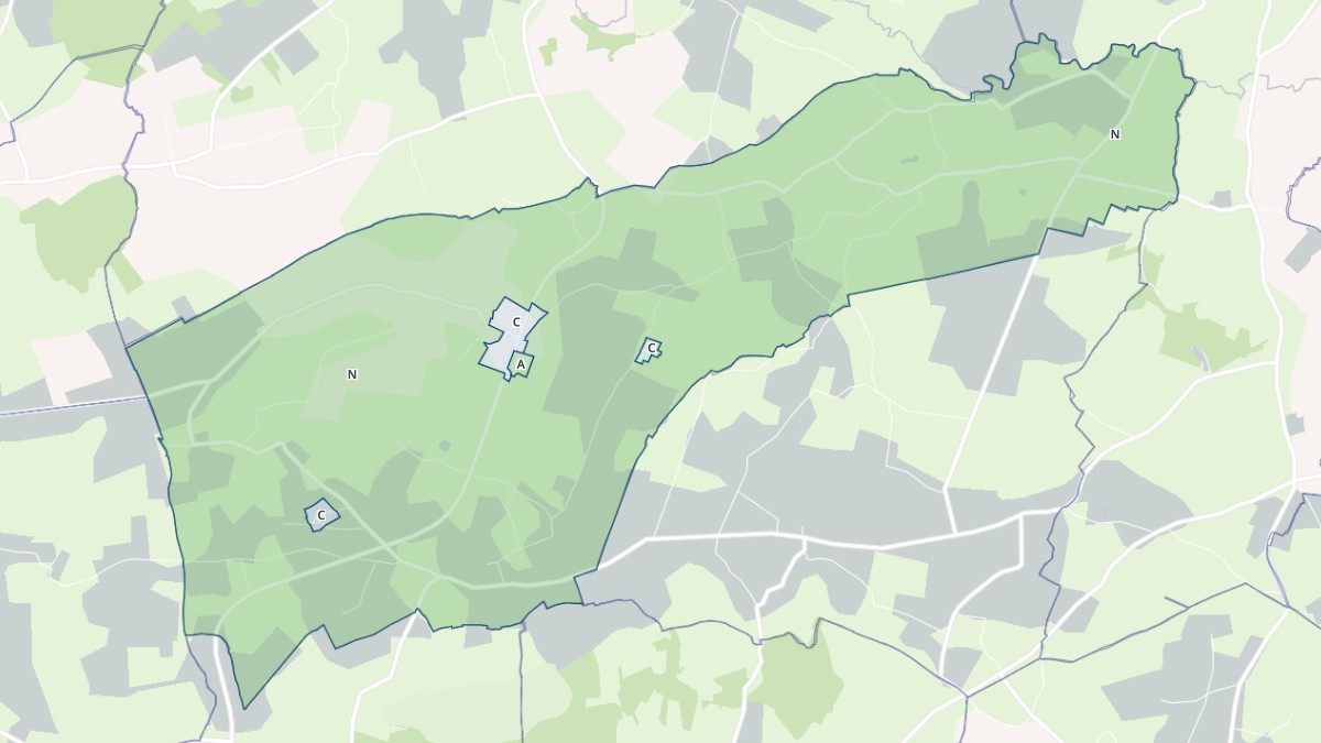 Aperçu cartographique de Sortosville-en-Beaumont, centré sur la commune