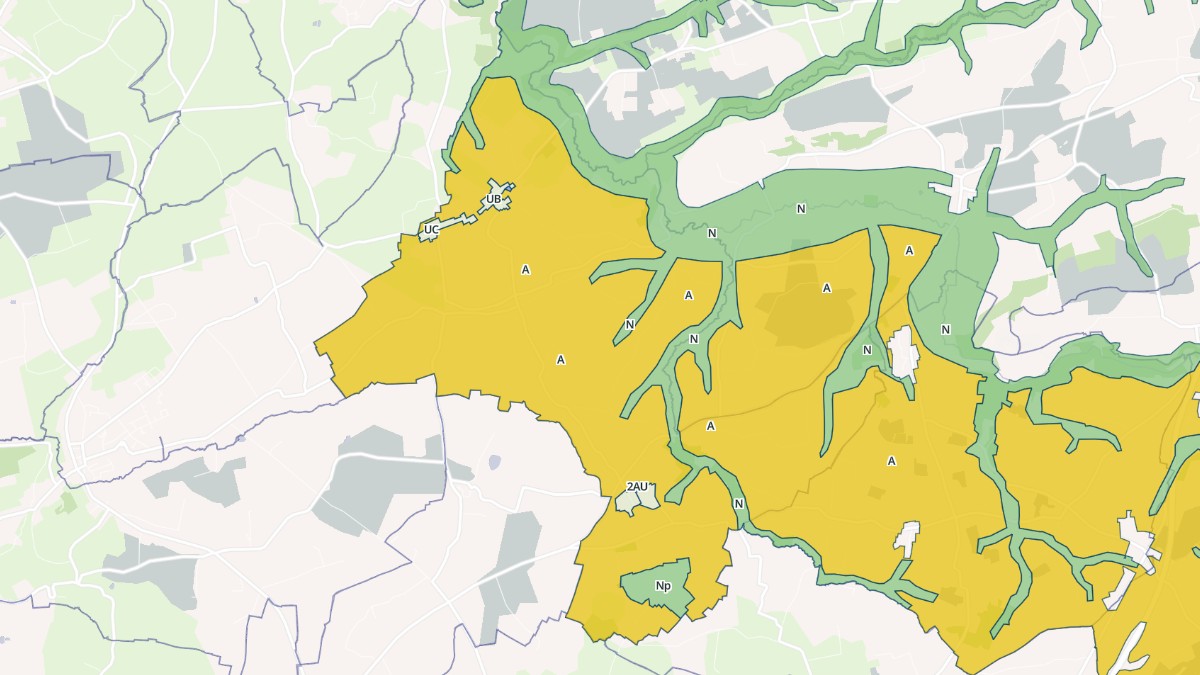 Aperçu cartographique de Le Tanu, centré sur la commune