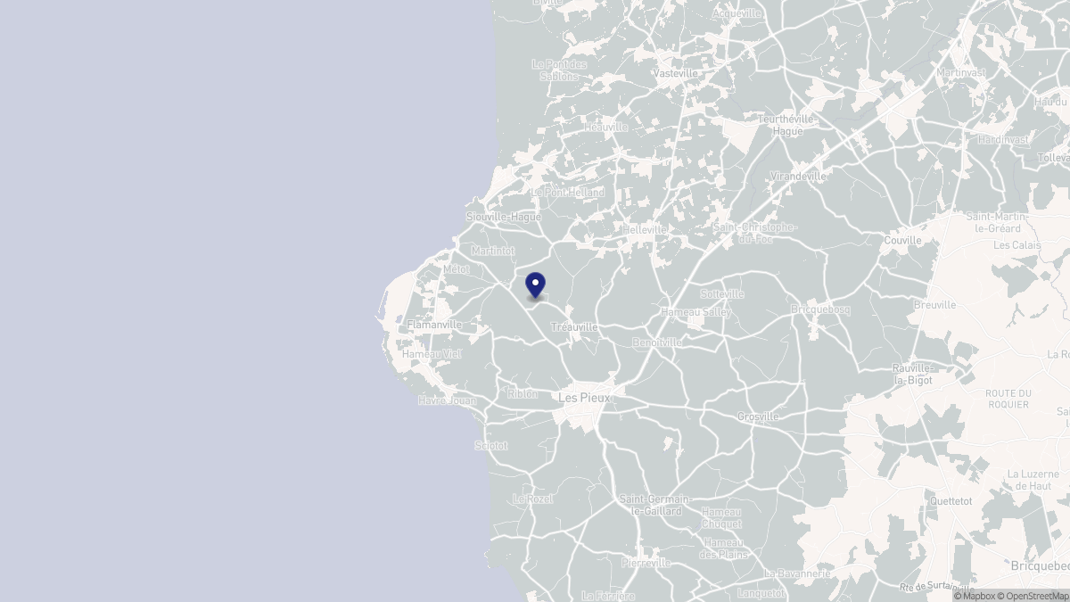 Aperçu cartographique de Tréauville, centré sur la commune