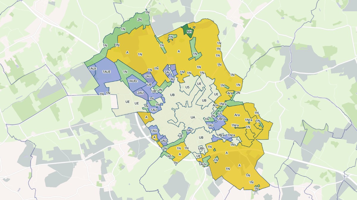 Aperçu cartographique de Valognes, centré sur la commune