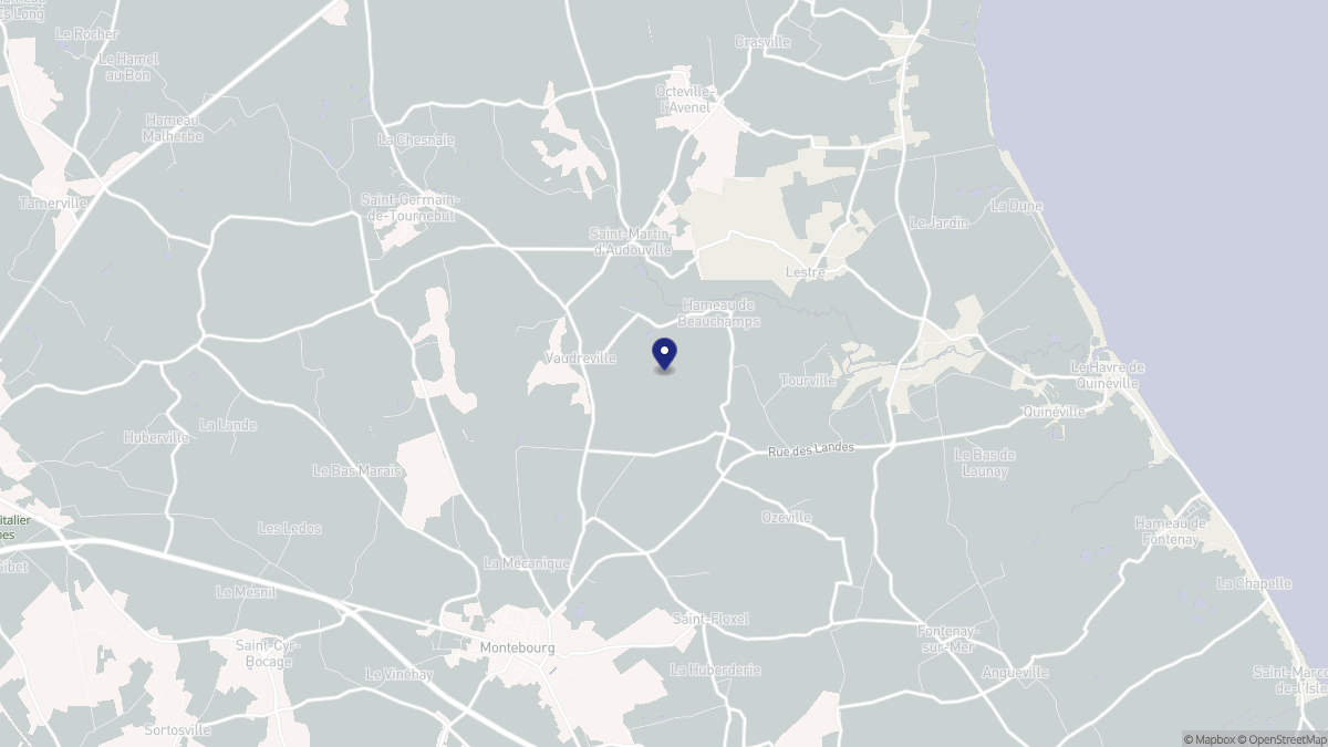 Aperçu cartographique de Vaudreville, centré sur la commune