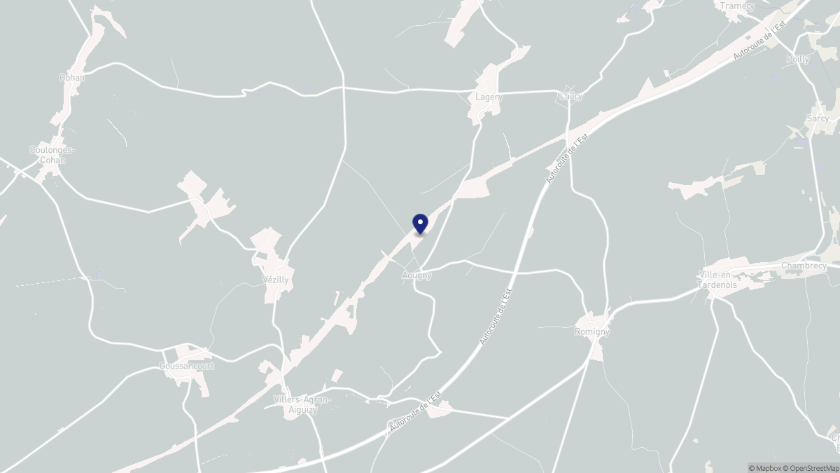 Aperçu cartographique de Aougny, centré sur la commune