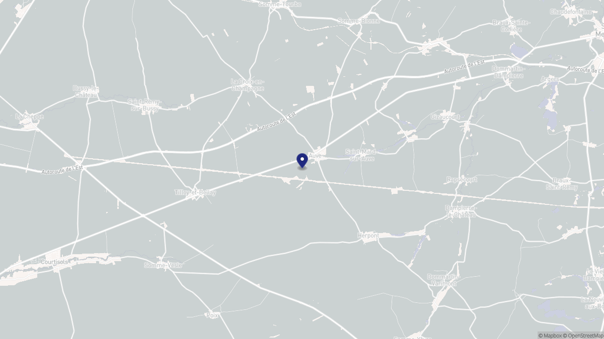 Aperçu cartographique de Auve, centré sur la commune