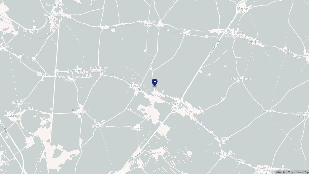Aperçu cartographique de Bazancourt, centré sur la commune