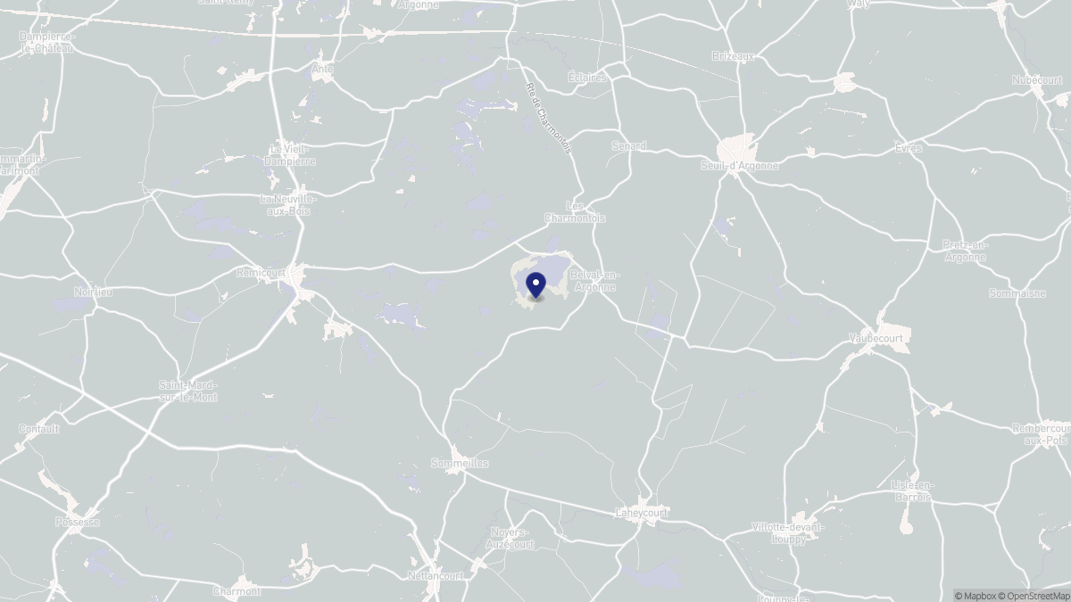 Aperçu cartographique de Belval-en-Argonne, centré sur la commune