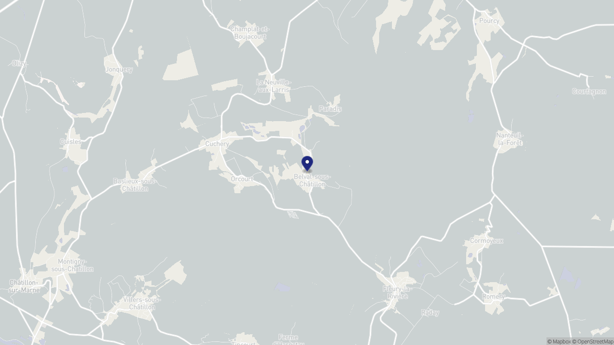 Aperçu cartographique de Belval-sous-Châtillon, centré sur la commune