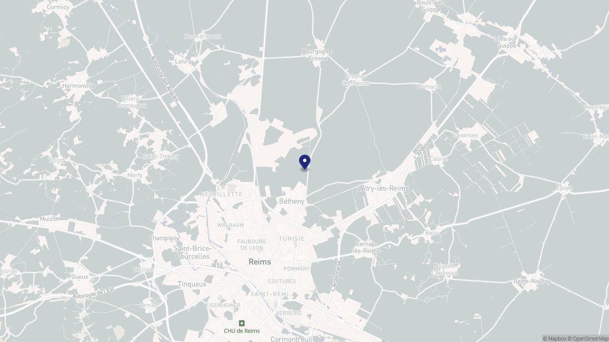 Aperçu cartographique de Bétheny, centré sur la commune