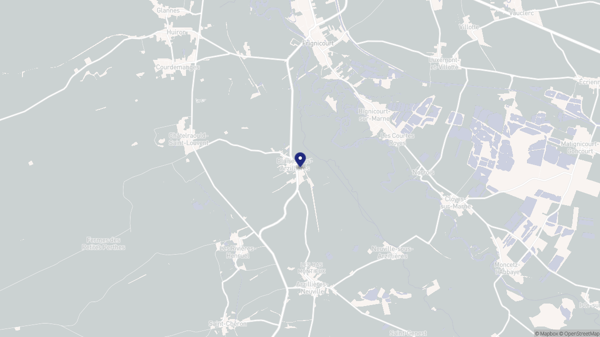 Aperçu cartographique de Blaise-sous-Arzillières, centré sur la commune