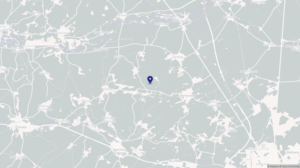 Aperçu cartographique de Bouvancourt, centré sur la commune