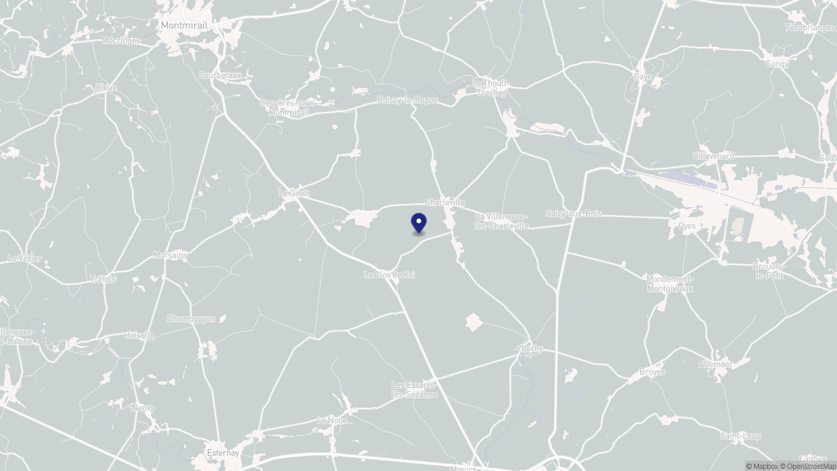 Aperçu cartographique de Charleville, centré sur la commune