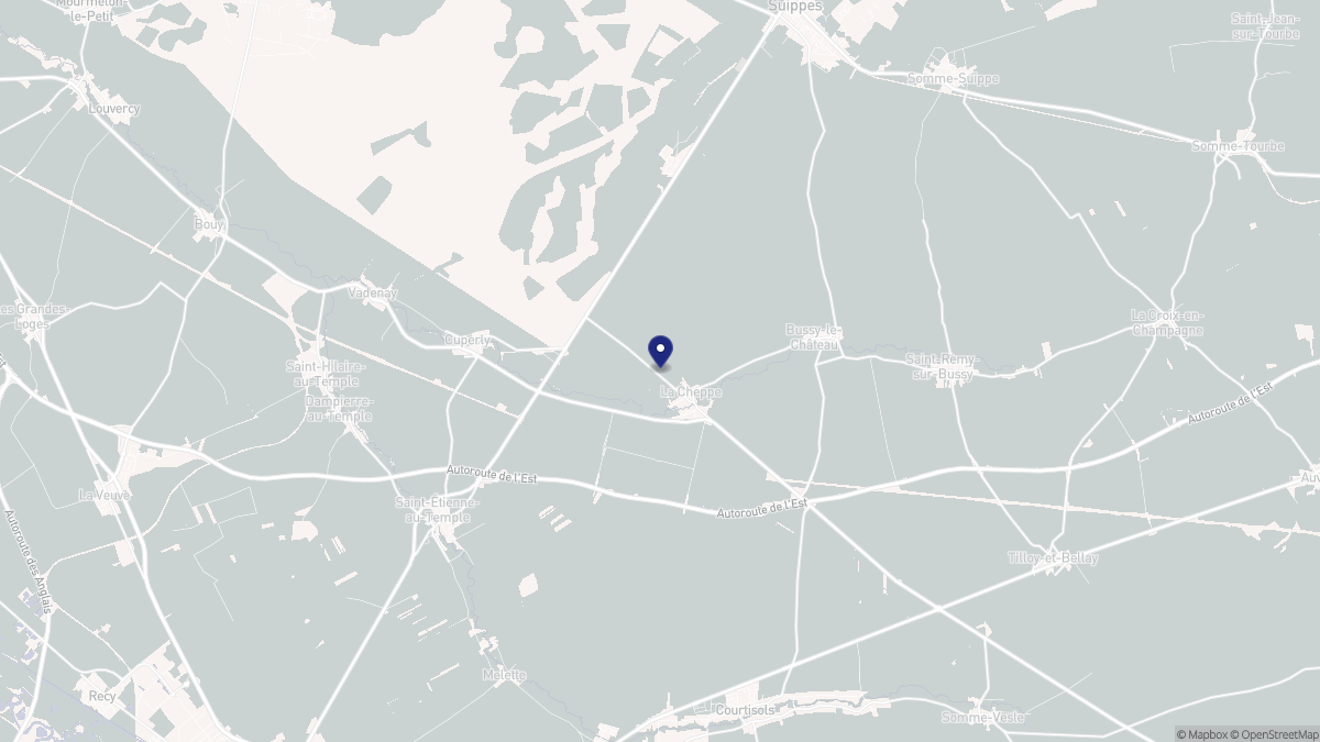Aperçu cartographique de La Cheppe, centré sur la commune