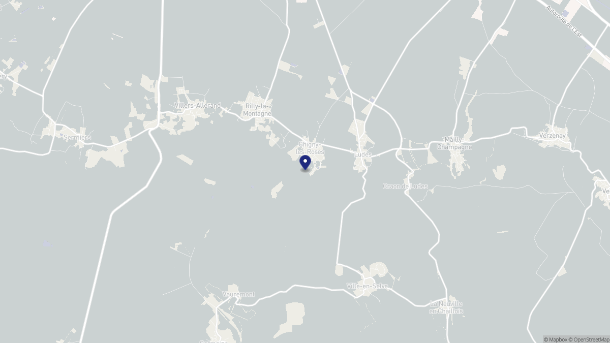 Aperçu cartographique de Chigny-les-Roses, centré sur la commune