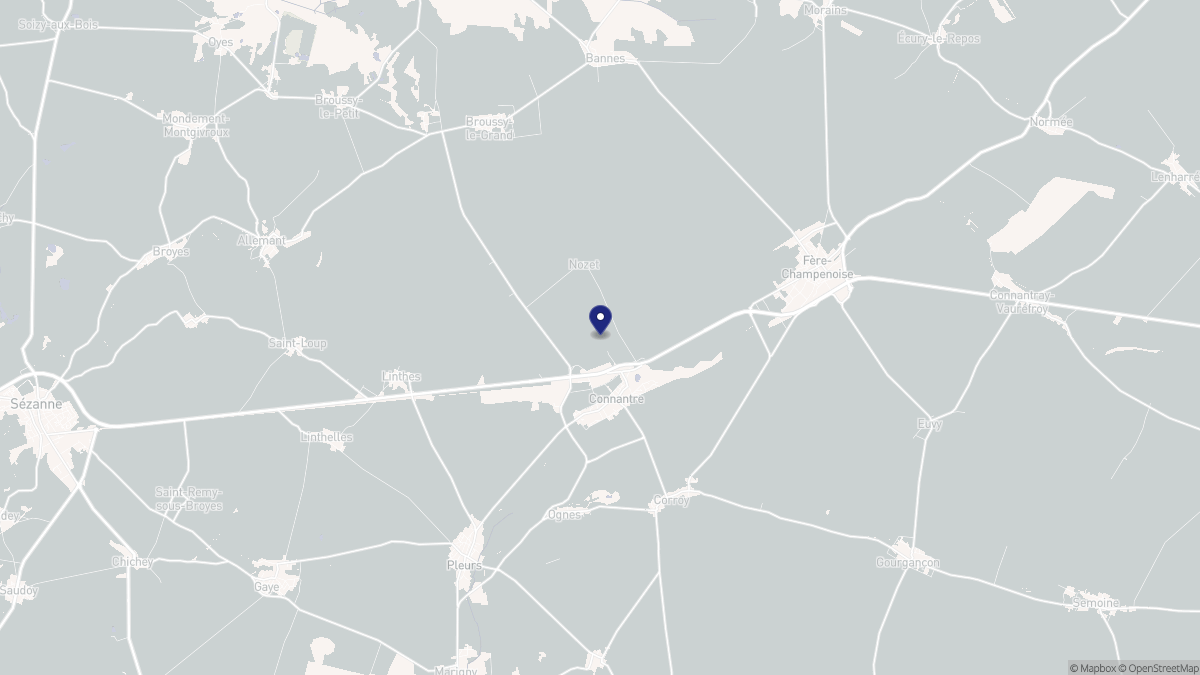 Aperçu cartographique de Connantre, centré sur la commune