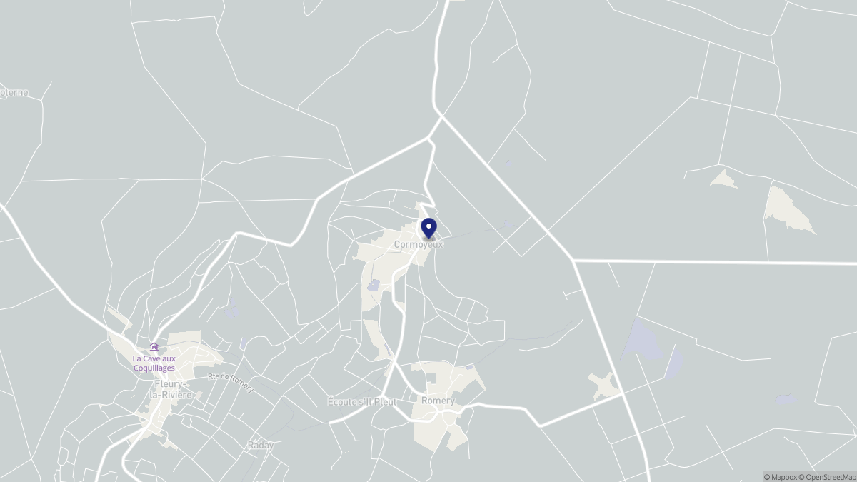 Aperçu cartographique de Cormoyeux, centré sur la commune