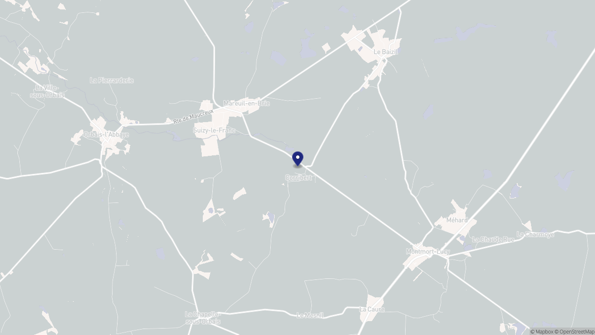 Aperçu cartographique de Corribert, centré sur la commune