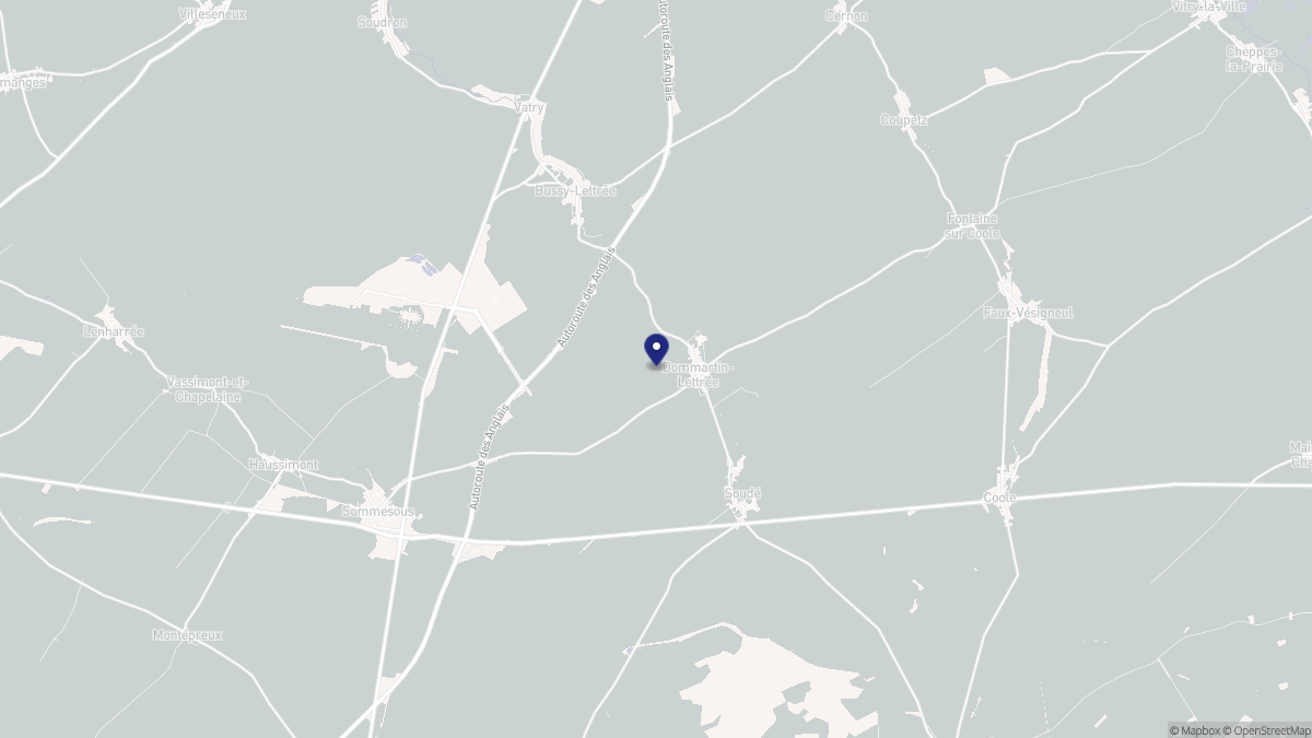 Aperçu cartographique de Dommartin-Lettrée, centré sur la commune