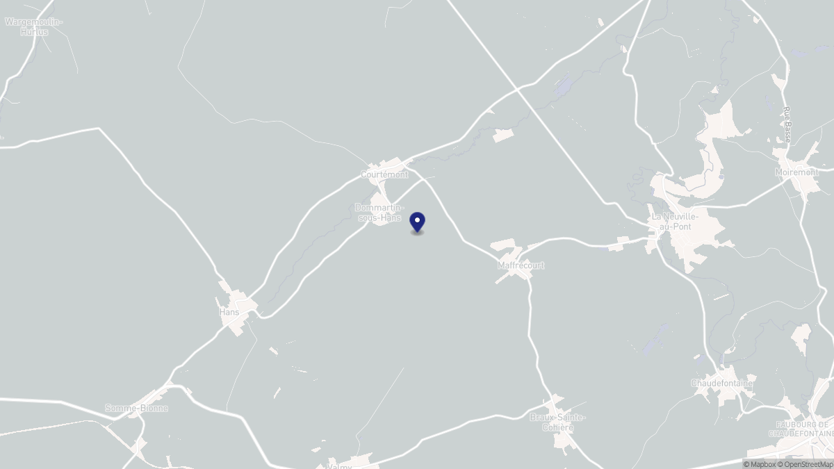 Aperçu cartographique de Dommartin-sous-Hans, centré sur la commune