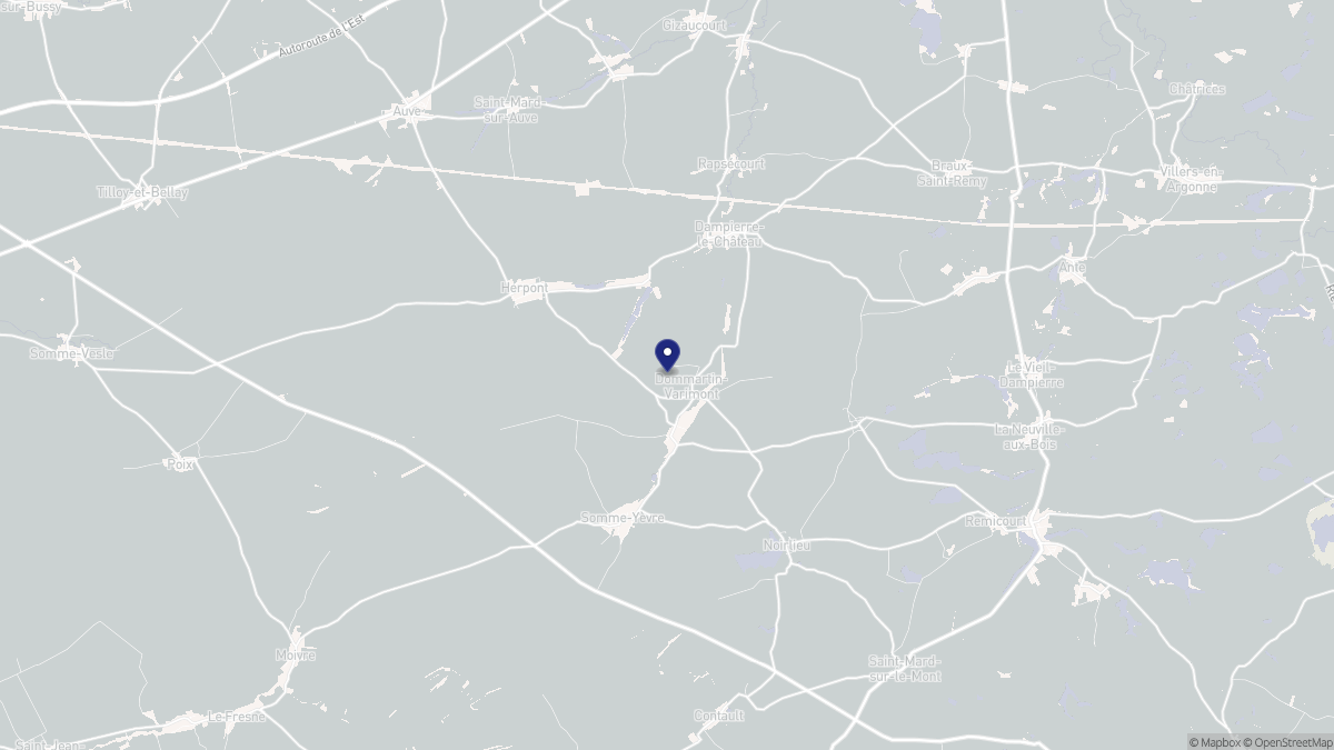 Aperçu cartographique de Dommartin-Varimont, centré sur la commune