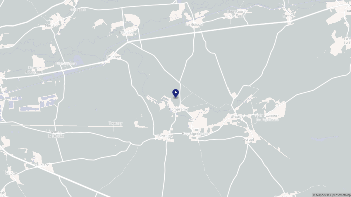 Aperçu cartographique de Dompremy, centré sur la commune