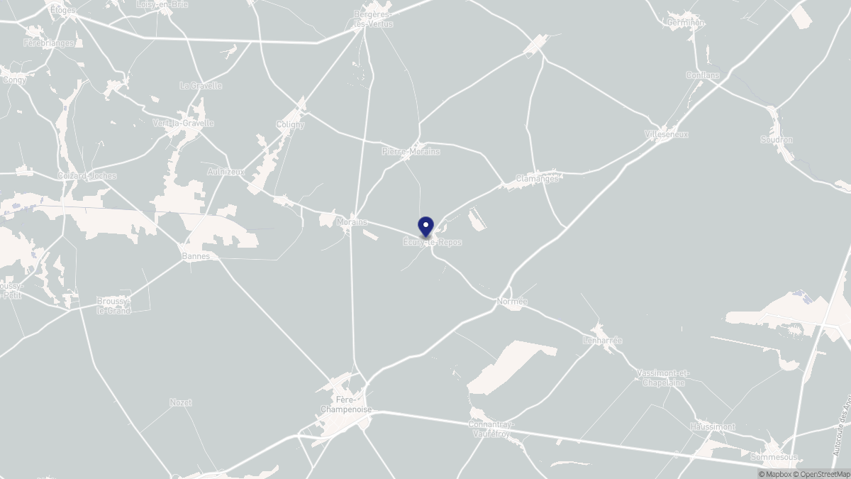 Aperçu cartographique de Écury-le-Repos, centré sur la commune