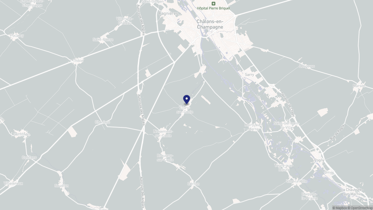 Aperçu cartographique de Écury-sur-Coole, centré sur la commune