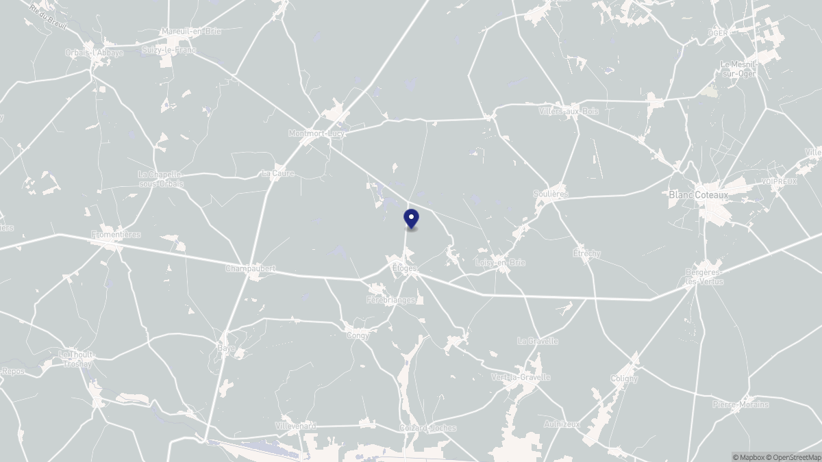 Aperçu cartographique de Étoges, centré sur la commune