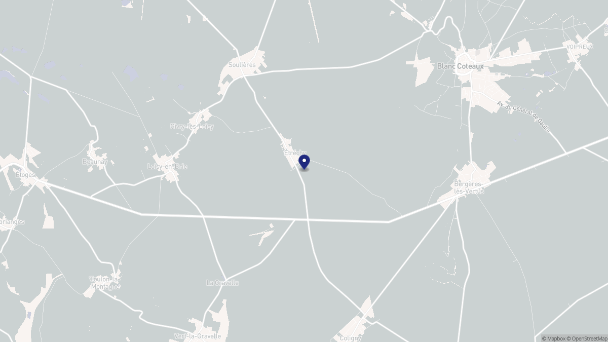 Aperçu cartographique de Étréchy, centré sur la commune